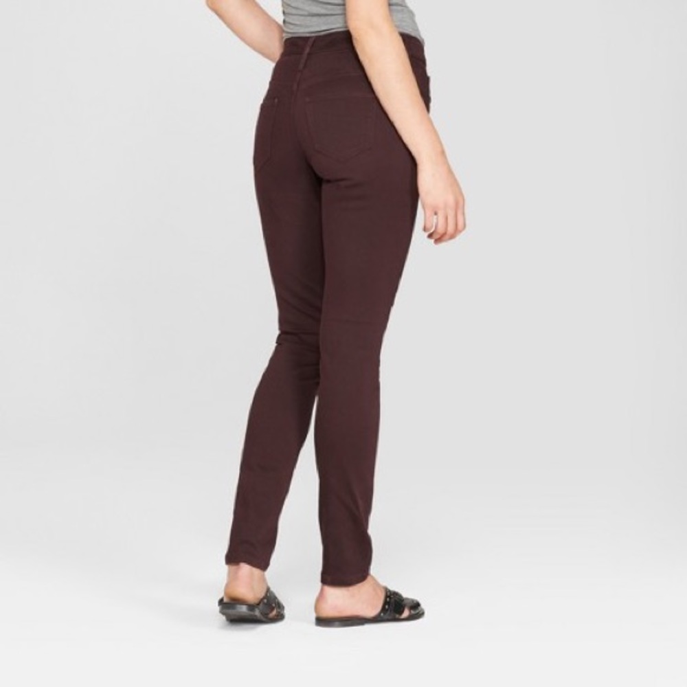 Mossimo Mid Rise Skinny Burgundy Jeans